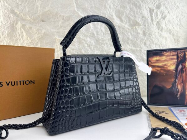 ⁦LV Mirror Crocodile-Texture Handbag⁩ - الصورة ⁦3⁩