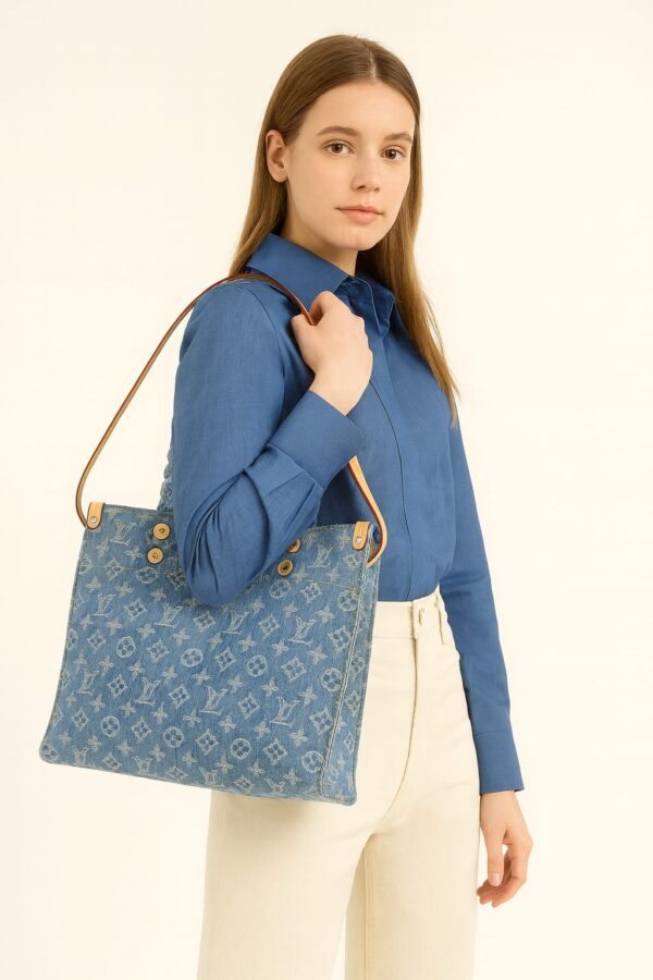 ⁦Denim Tote Elegance⁩ - الصورة ⁦2⁩